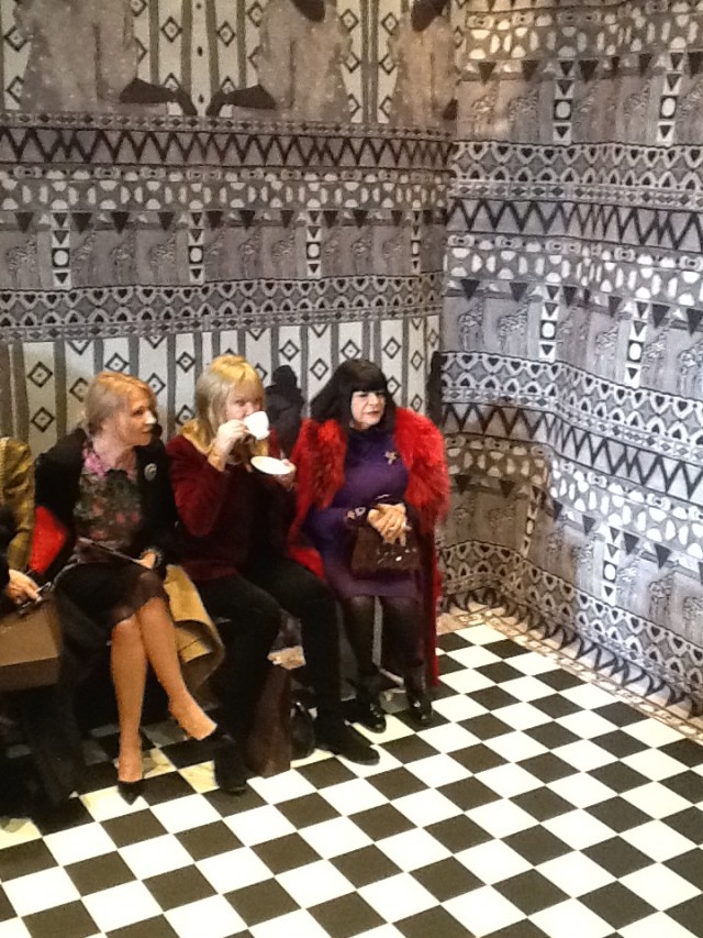 Women drinking tea at Tata-Naka AW12