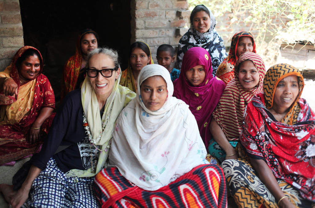 Caryn with Fair Trade workers who produce for People Tree